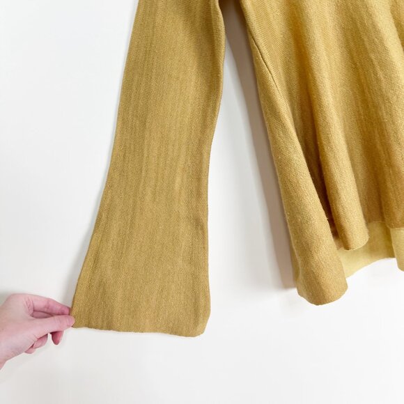 Free People Sundae Pullover Sweater Top Linen Oversized Boho Flare Bell Sleeve - Picture 7 of 12